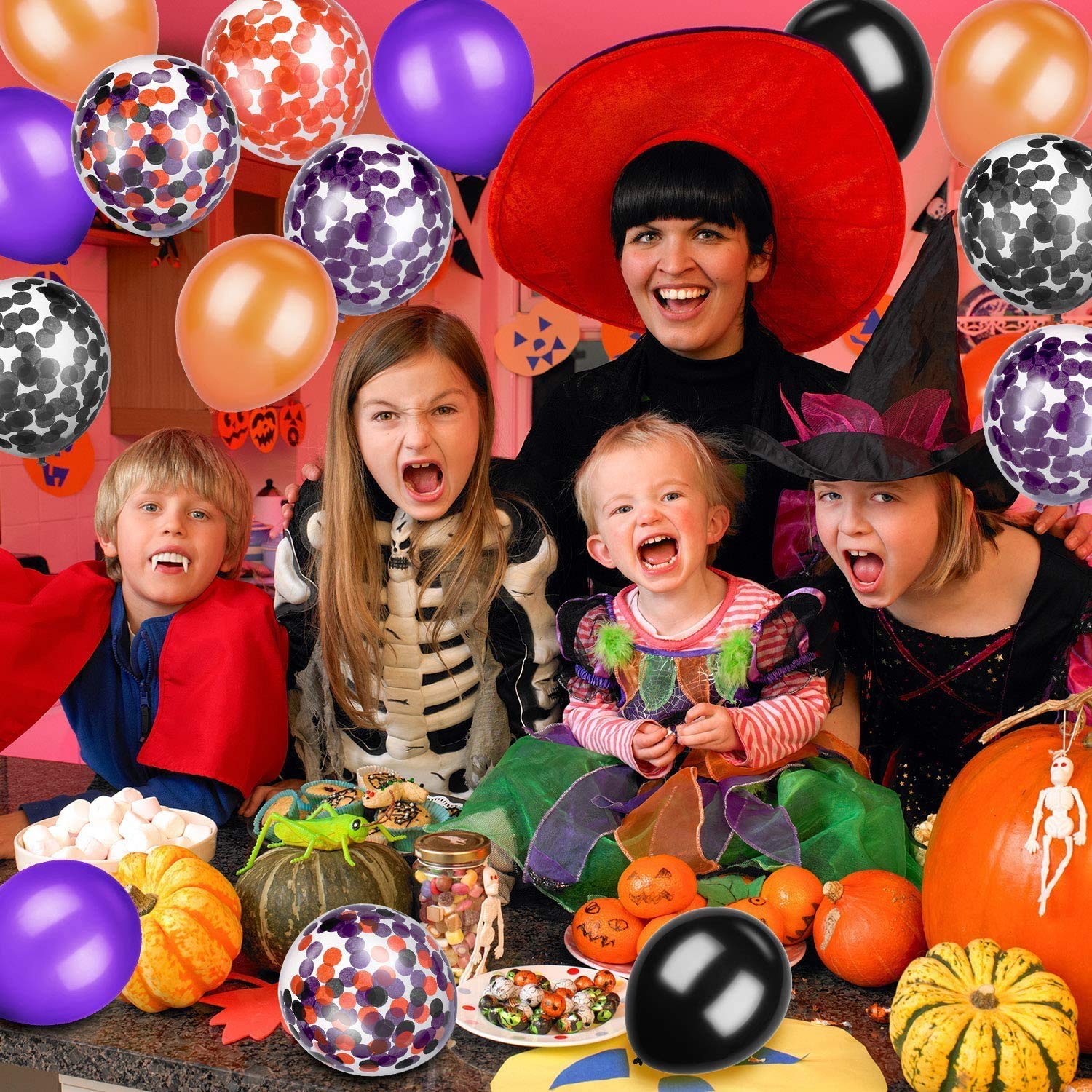 100-Piece Halloween Balloon Set - 12