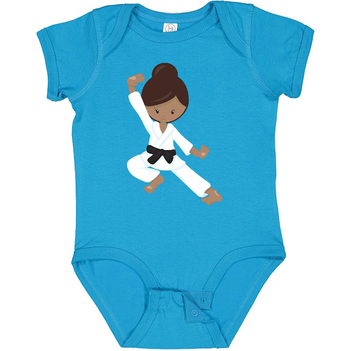 Inktastic African American Girl Black Belt Karate Girl Baby Bodysuit - Cute Martial Arts Outfit for Infants & Toddlers - Perfect for Karate Class, Birthday Gifts & Black History Month