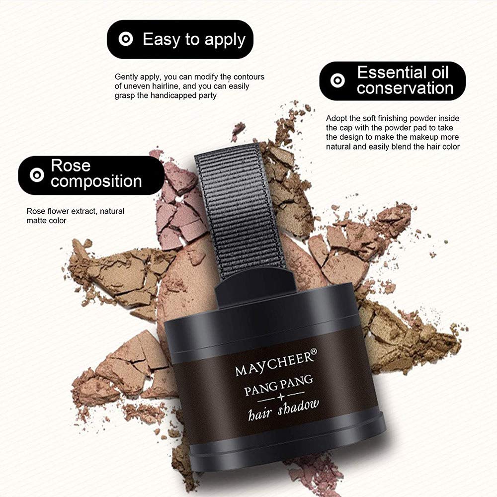 YouthColor Magic Fluffy Hair Powder for Thinning Hair - Waterproof Hairline Builder & Scalp Concealer - Eyebrow Shading Powder (Black) - Perfect for Daily Use, Special Occasions & Hair Styling