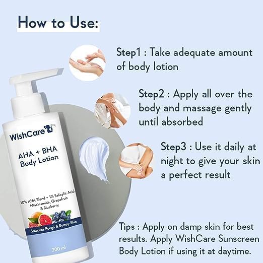 Glycolic & Lactic Acid Body Lotion for Smooth Skin - Niacinamide Moisturizer for Rough & Bumpy Skin - 200ml Hydrating Body Cream - Perfect for Daily Use & Post-Shower Care