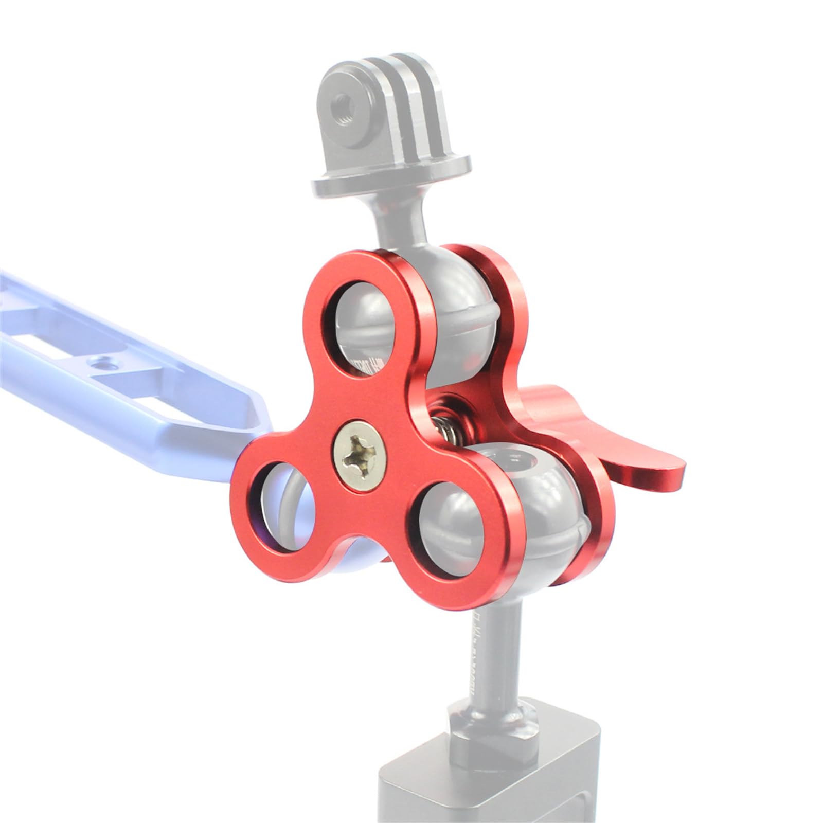 Alloy Triple Hole Ball Clamp Mount for Underwater Photography - 3 Hole Diving Light & Camera Accessories | Perfect for Scuba Diving, Marine Exploration & Underwater Videography