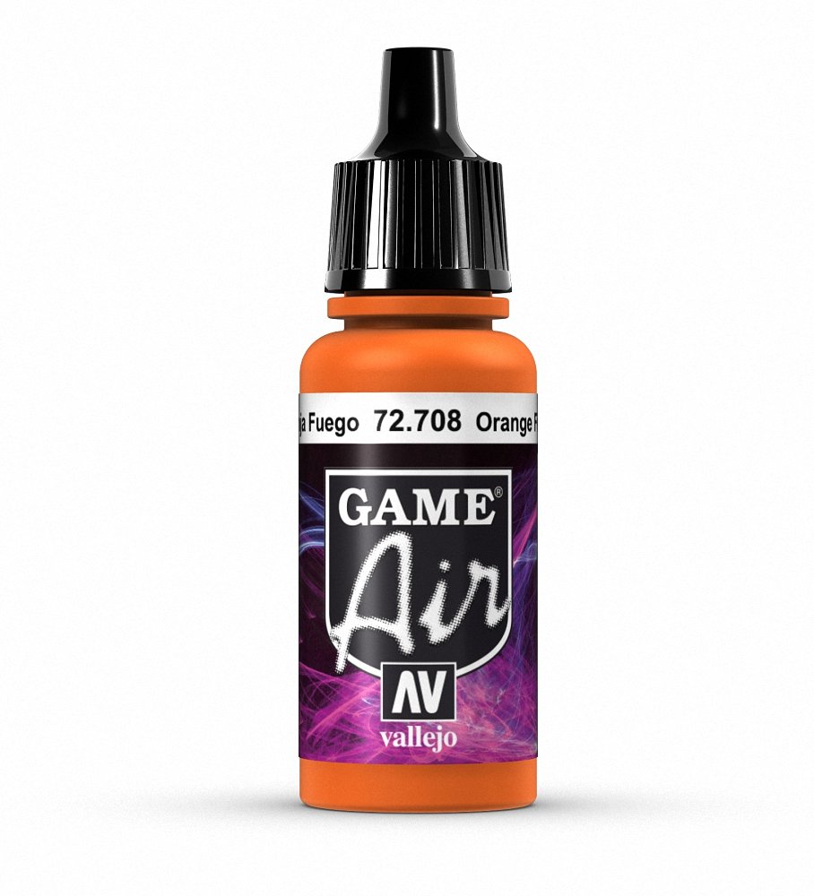 Vallejo Game Air Orange Fire Acrylic Paint - High Pigment Miniature & Model Paint for Warhammer, D&D, and Scale Models - Perfect for Airbrush and Hand Painting