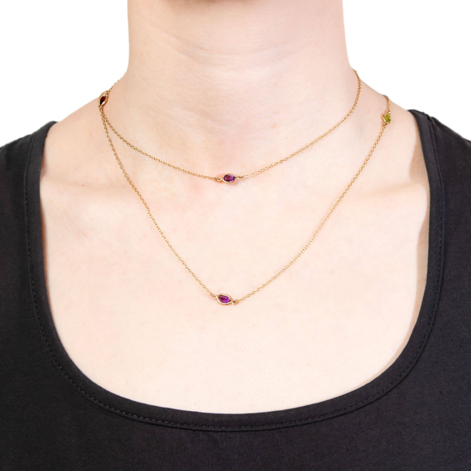 14k Gold Multi-Stone Estate Necklace for Women - Elegant Vintage Jewelry for Parties, Weddings & Special Occasions