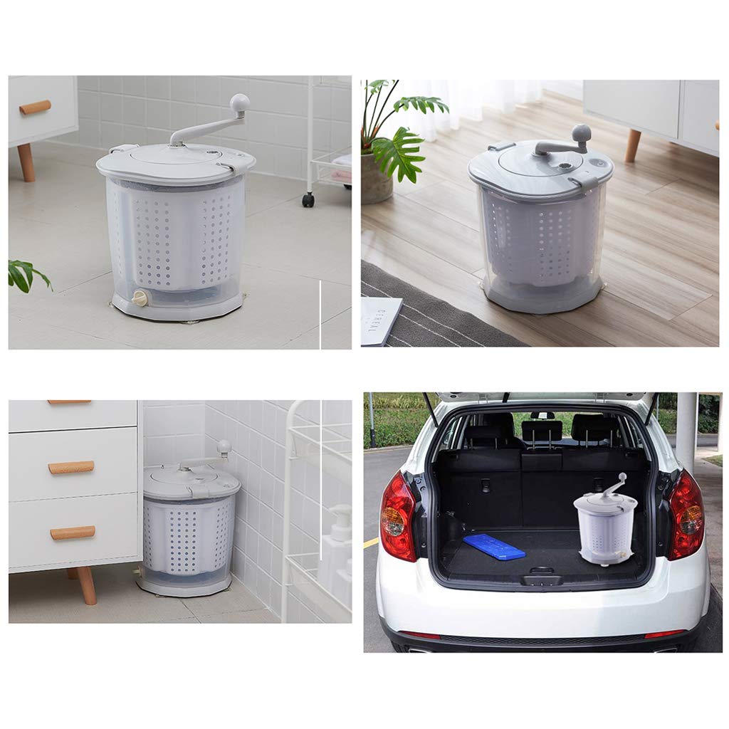 Portable Eco-Friendly Mini Washing Machine - Hand Crank Manual Non-Electric Washer & Spin Dryer for Small Clothes, Underwear, Socks | Perfect for RV, Camping, Travel & Emergency Use
