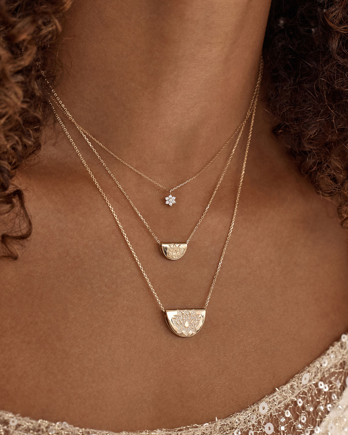 14K Solid Gold Crystal Lotus Flower Necklace for Women - Elegant Boho Pendant Jewelry Gift for Birthday, Anniversary & Special Occasions | Perfect for Yoga, Meditation & Spiritual Wear