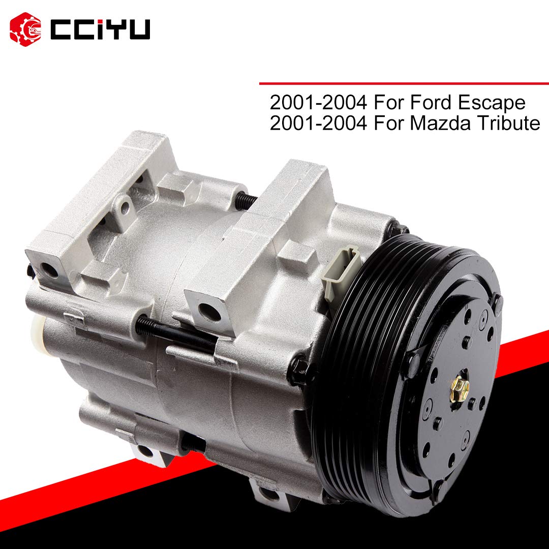 CCiYu AC Compressor Replacement for Ford Escape & Mazda Tribute 2001-2012 - High Performance Auto Air Conditioning Parts for Summer Cooling & Road Trips