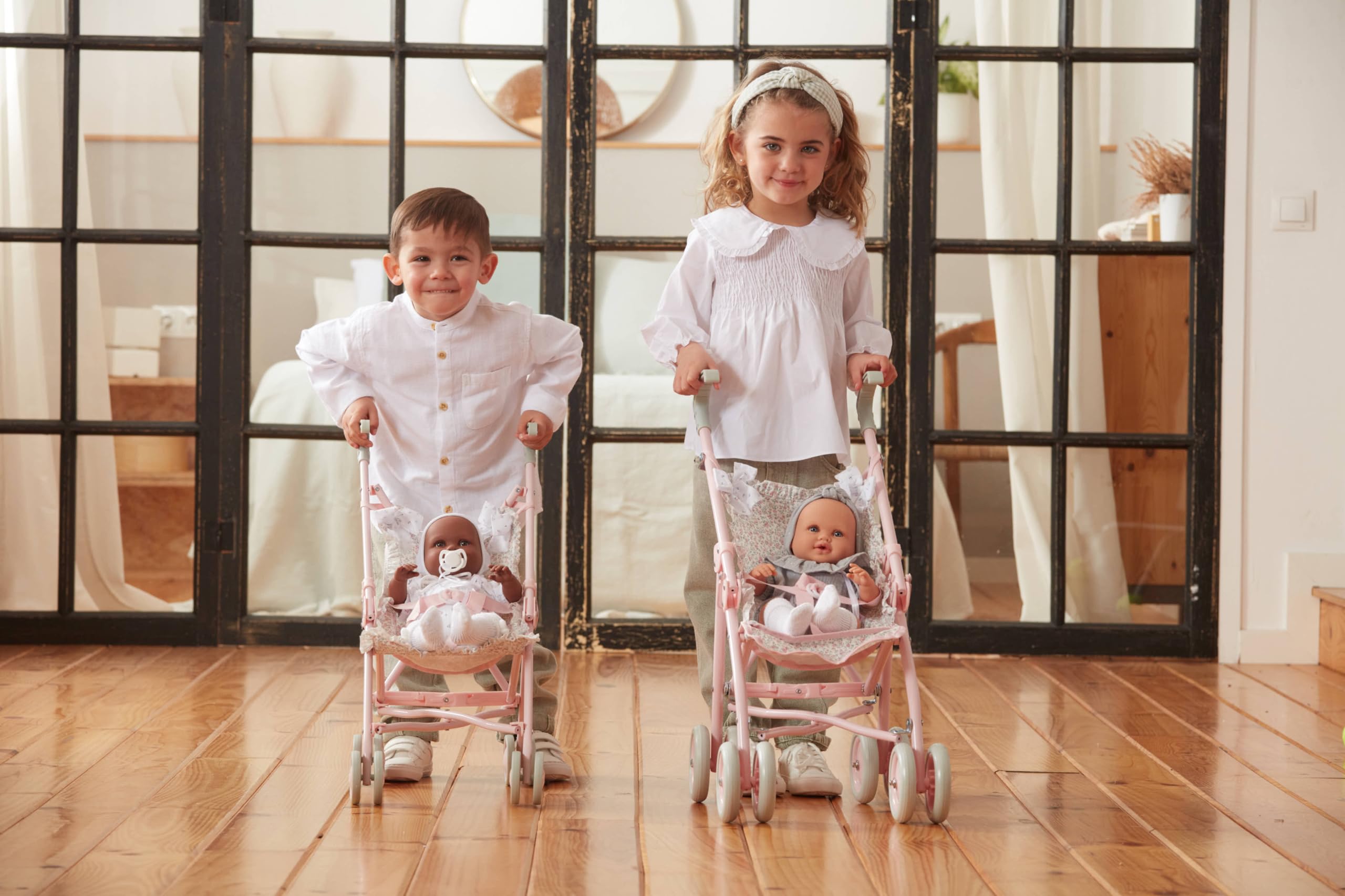 Diset La Nina - Large Violet Doll Stroller Chair (34X62X42 CM) for Baby Dolls, Multicolor (Diset 65069) - Perfect for Pretend Play, Outdoor Walks & Role-Playing Games