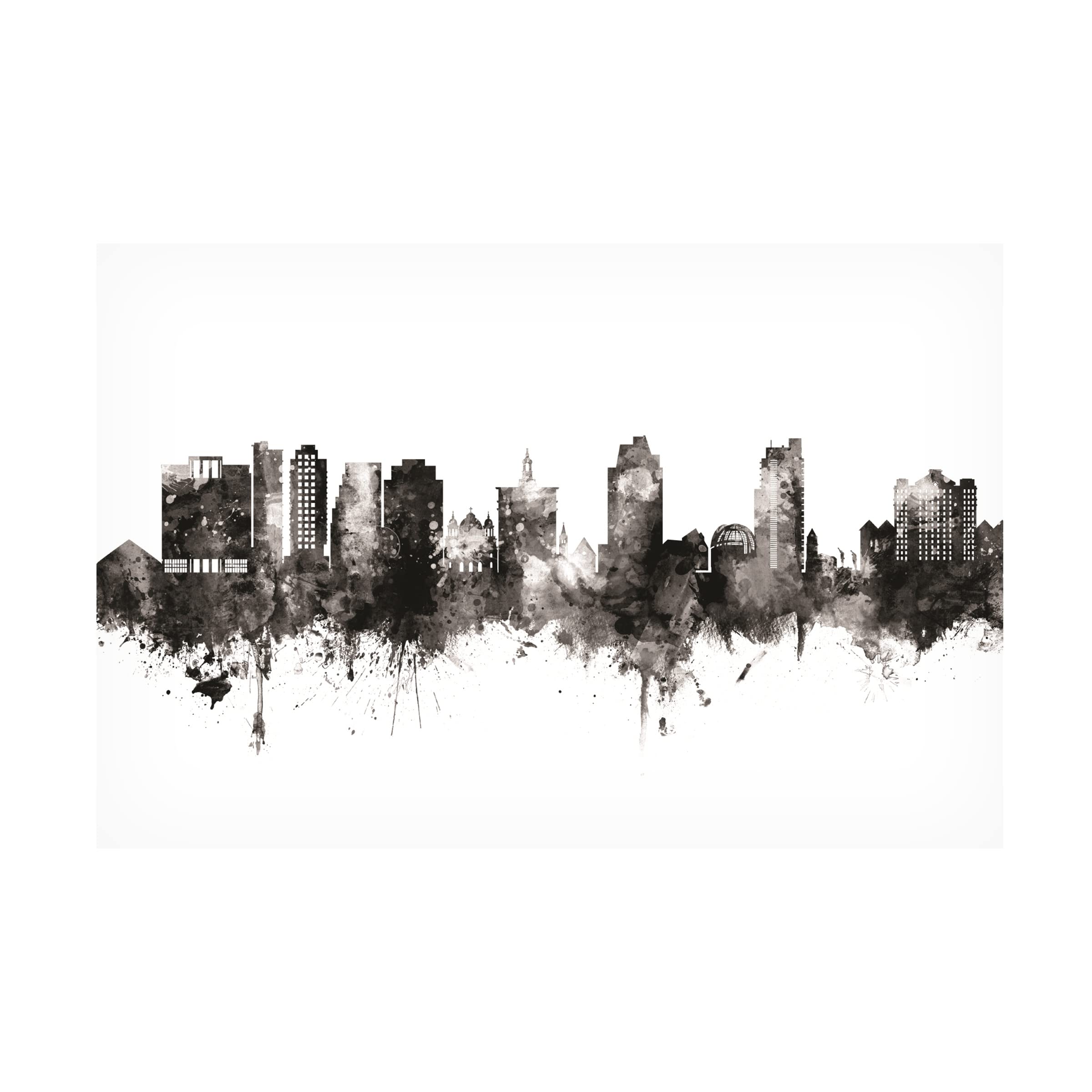 Michael Tompsett San Jose California Skyline Canvas Art Print - Modern Cityscape Wall Decor for Living Room, Office & Home