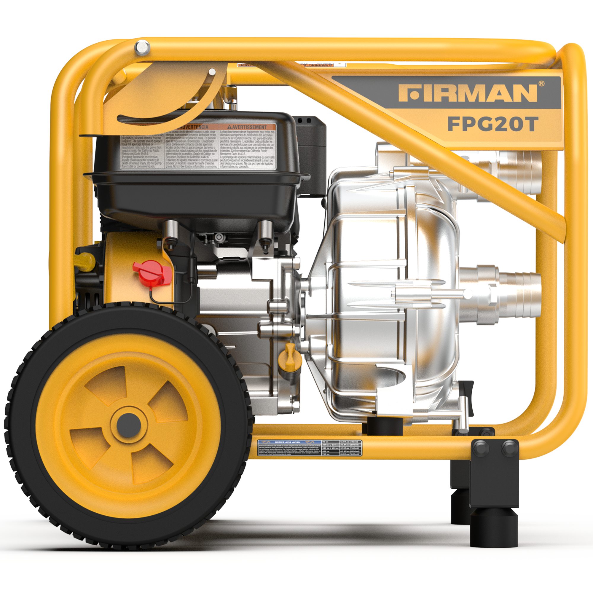 2 Inch Portable High Pressure Water & Semi Trash Pump - Durable Gas Powered Pump for Flood Control, Irrigation, Construction & Farm Use