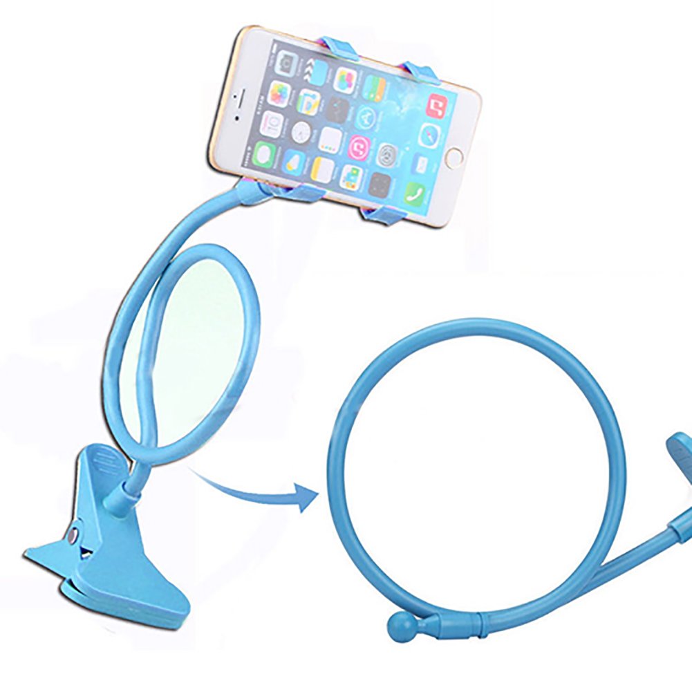 Adjustable 360° Universal Phone Stand Holder - Compatible with Most Smartphones for Bed, Desk & Car Use - Blue | MOHALIKO Cell Phone Mount for Hands-Free Viewing & Video Calls