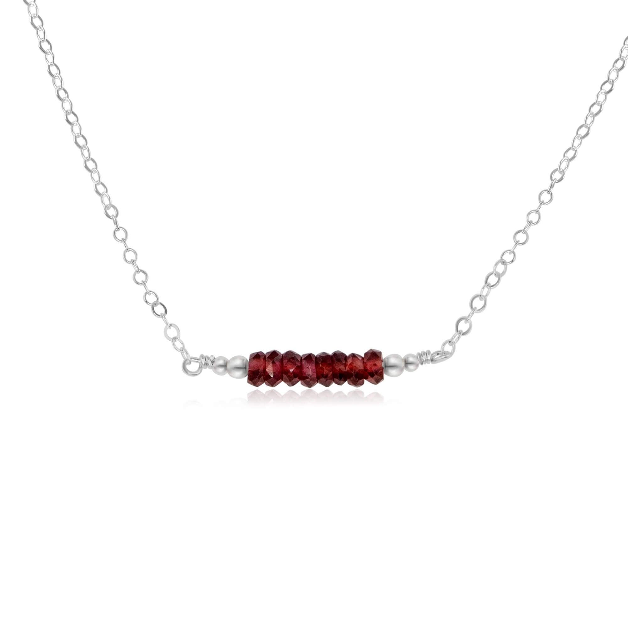 Sparkling Red Garnet Faceted Bead Bar Necklace - Elegant Handmade Jewelry for Women | Perfect for Weddings, Parties & Special Occasions