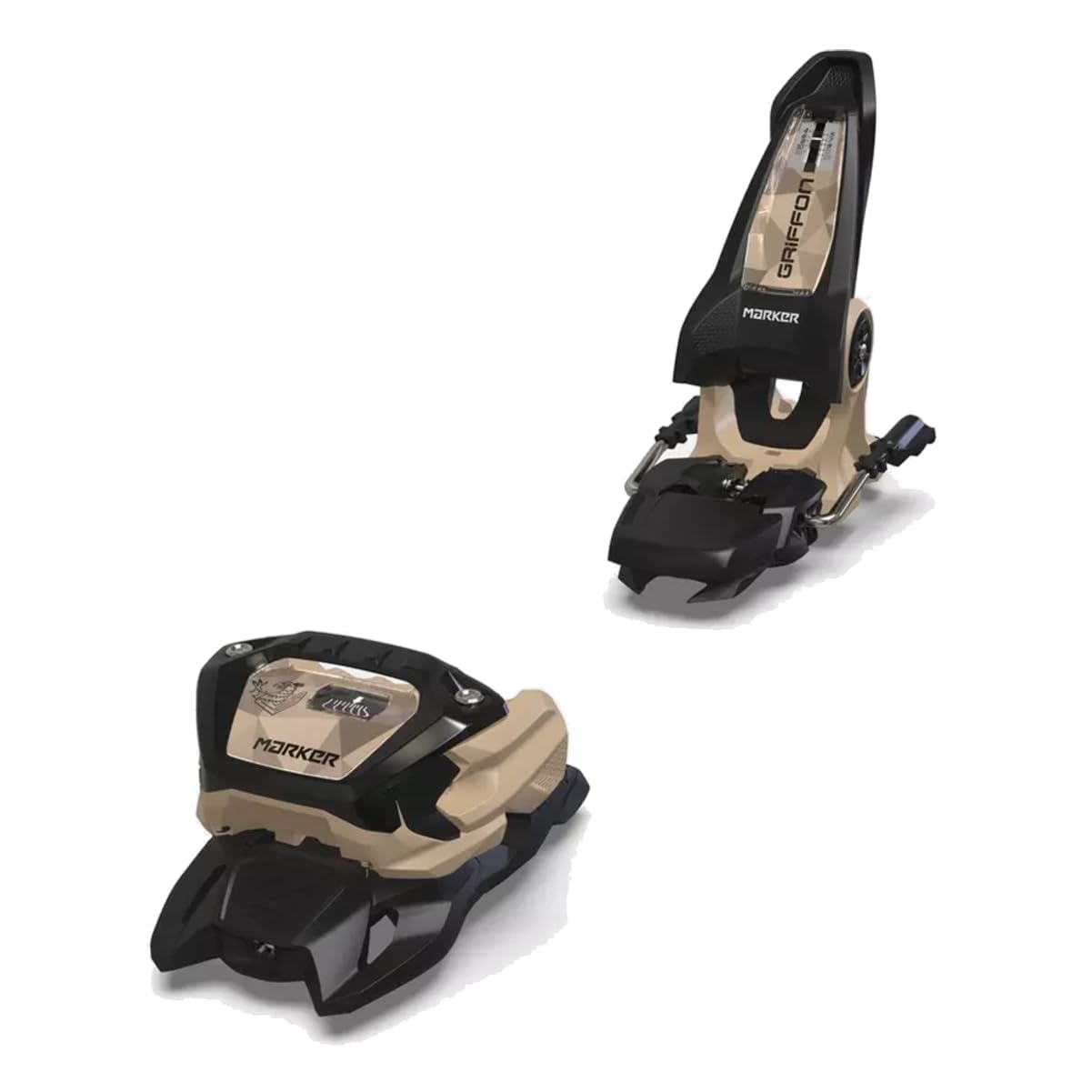 Griffon 13 ID 100 Ski Bindings for Alpine Skiing - Black/Tan - Perfect for All-Mountain and Freeride Skiing