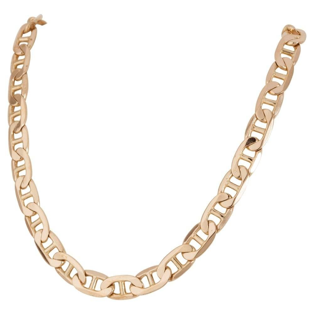 14K Solid Gold Heavy Curbed Anchor Chain Necklace for Men & Women - 4.5mm Thick Rope Style (16/18/20/24 Inch) | Perfect for Layering, Gift Giving & Everyday Wear