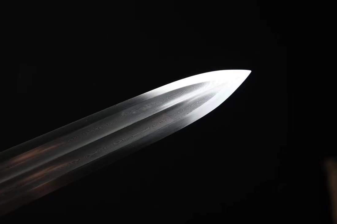 Handmade Han Jian Chinese Sword - Folding Steel Blade, Rosewood Scabbard with Brass Fittings - Traditional Martial Arts Weapon for Collectors & Display