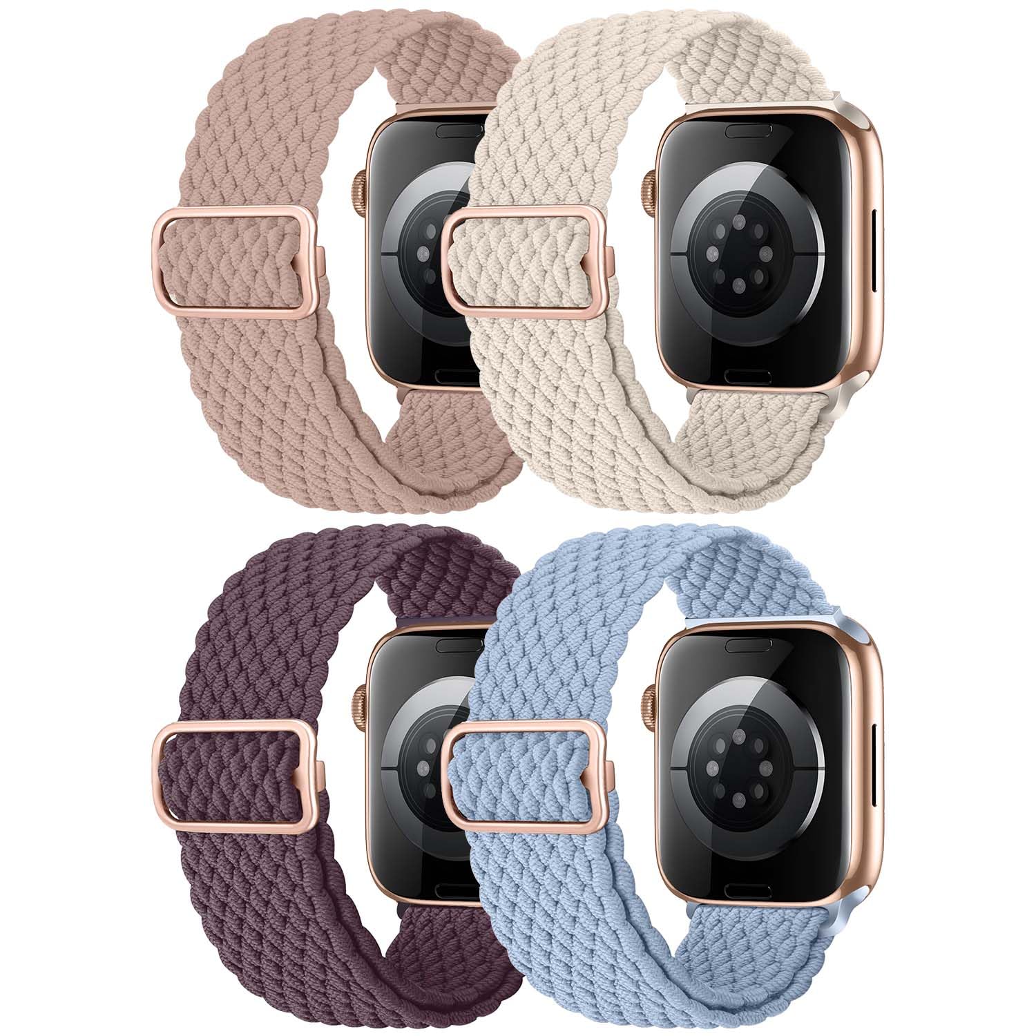 Stretchy Adjustable Solo Loop Band for Apple Watch 38mm 40mm 41mm 42mm 44mm 45mm 49mm - Elastic Braided Nylon Strap Compatible with iWatch Series SE 8 7 6 5 4 3 2 1 - Perfect for Workouts, Running & Everyday Wear (Unisex Design for Men & Women)