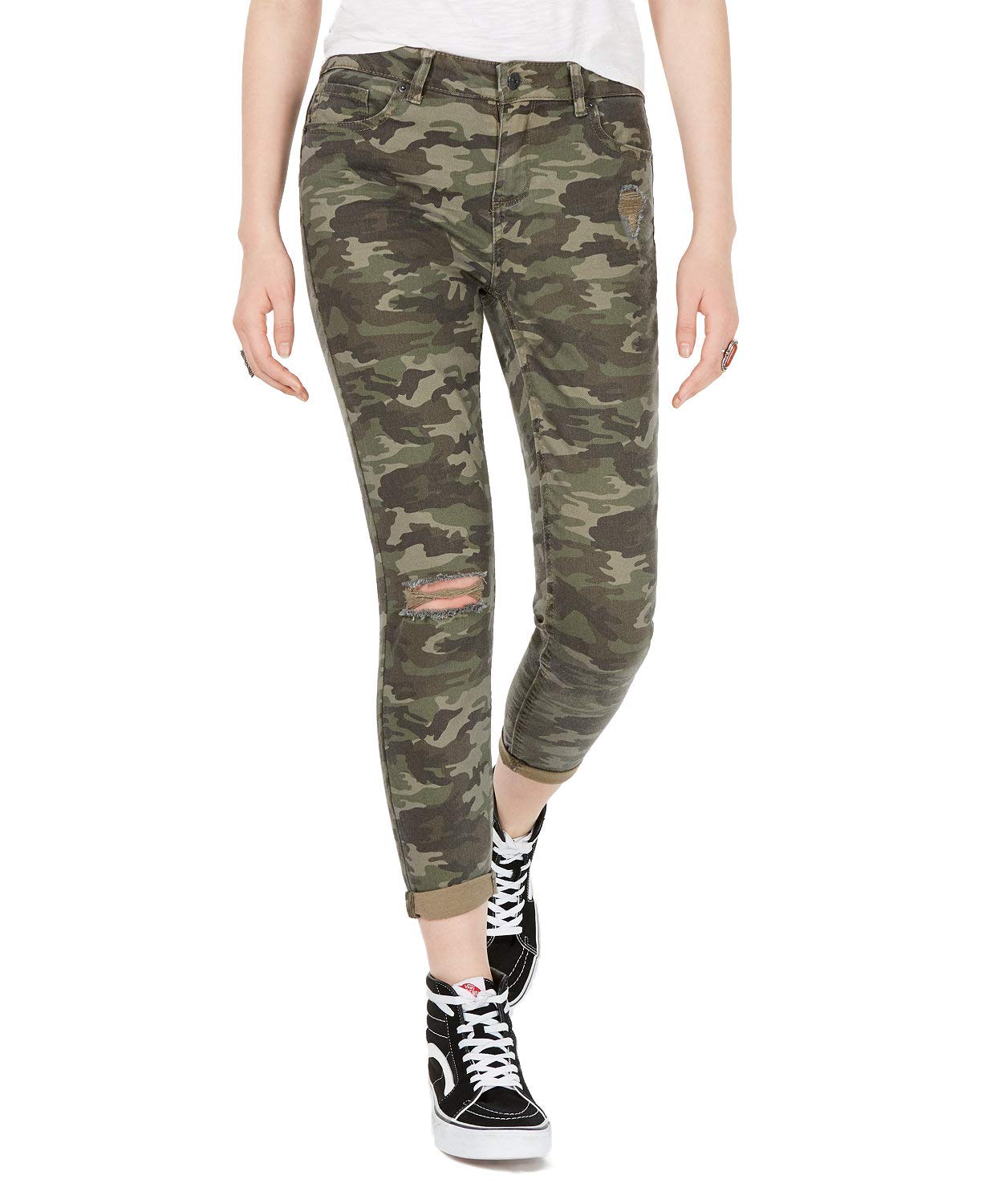 Women's Stretch Skinny Jeans - High Waisted Slim Fit Denim Pants for Juniors in Dark Green (Size 7) | Perfect for Casual Wear, Night Out & Everyday Fashion
