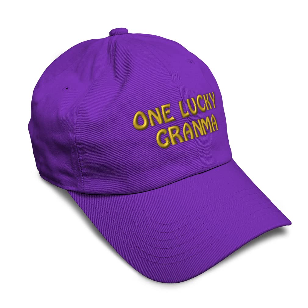 Soft Baseball Cap for Men & Women - Lucky Grandma Blessed Family & E-Luck Dad Hats - Perfect for Outdoor Sports, Casual Wear & Gift Giving