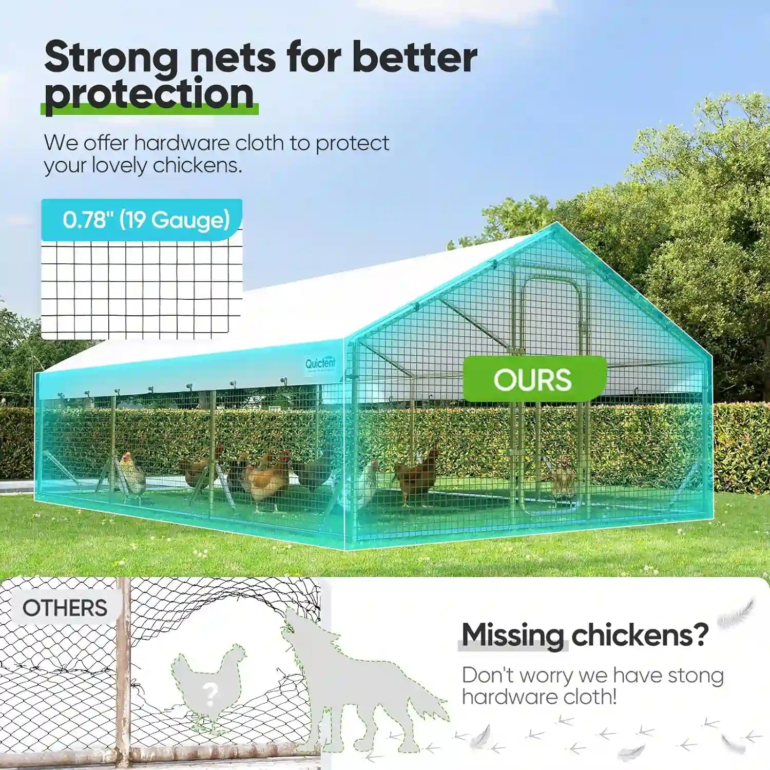 Large Metal Chicken Coop Run - Durable Outdoor Poultry Pen for Hens & Roosters - Perfect for Backyard Farming & Free Range Chicken Keeping