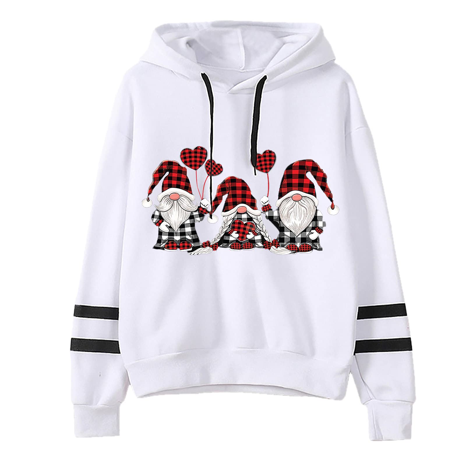 Christmas Print Long Sleeve Hoodie for Women - Cozy Fleece Pullover Sweatshirt with Hood - Perfect for Holiday Gifts, Winter Outfits & Casual Wear