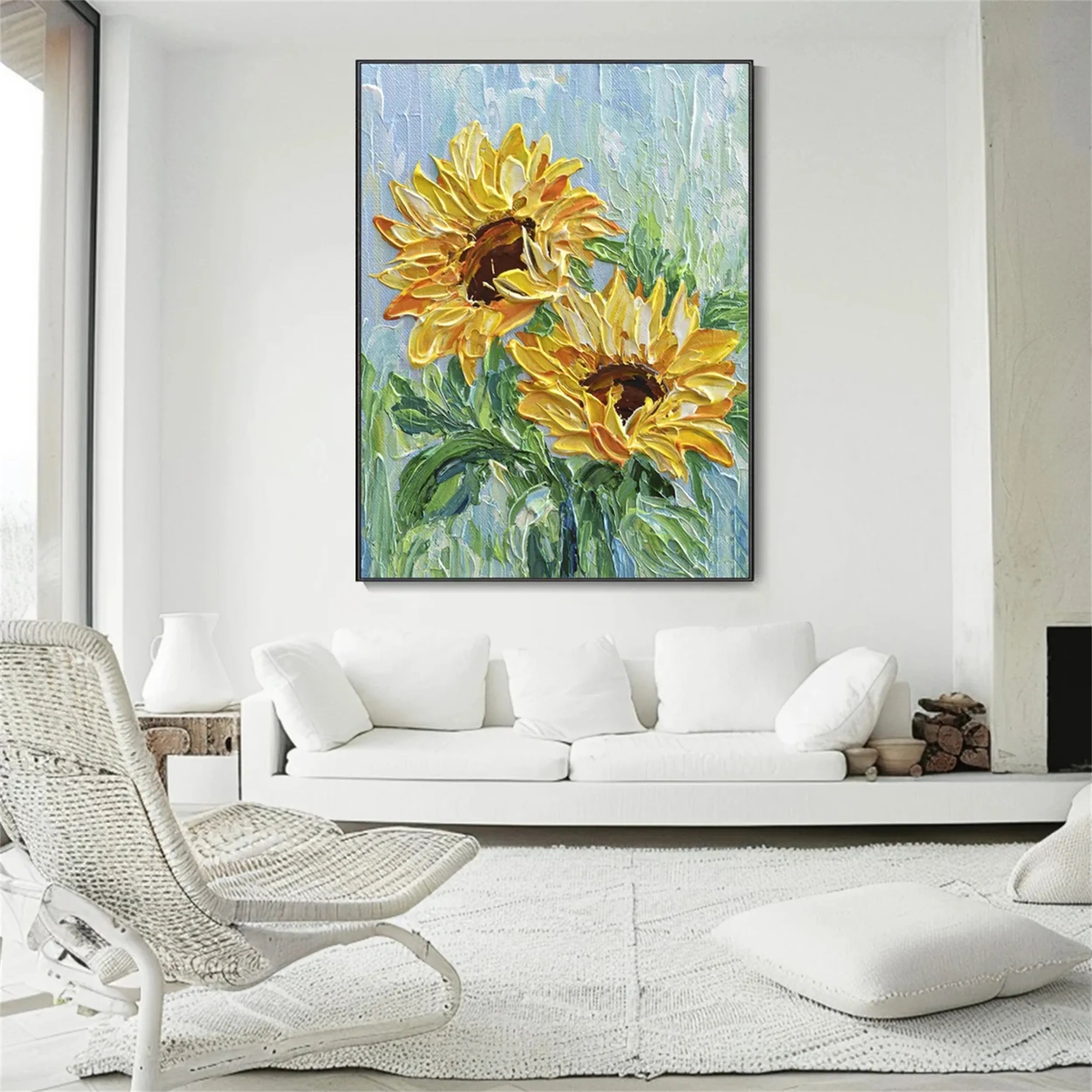 Beautiful Flower and Tree Painting #FT080 - Handmade Canvas Art for Home Decor, Living Room, Bedroom & Office Wall