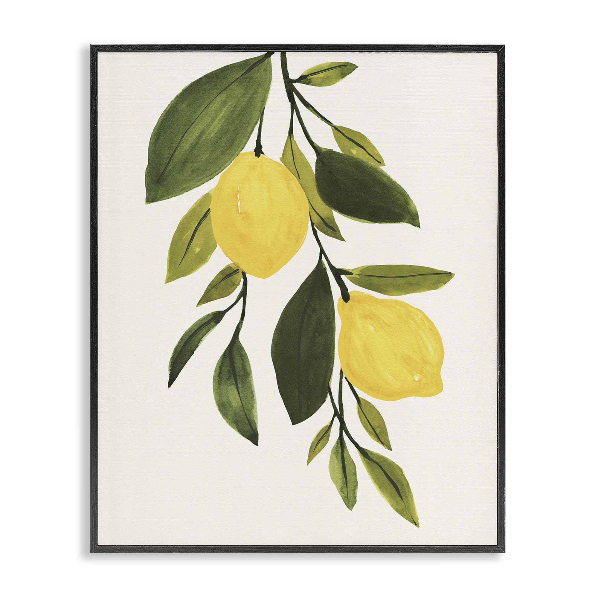Annie Warren Designed Yellow Country Lemon Leaf Citrus Fruit Art Print - Perfect for Kitchen, Dining Room & Farmhouse Decor
