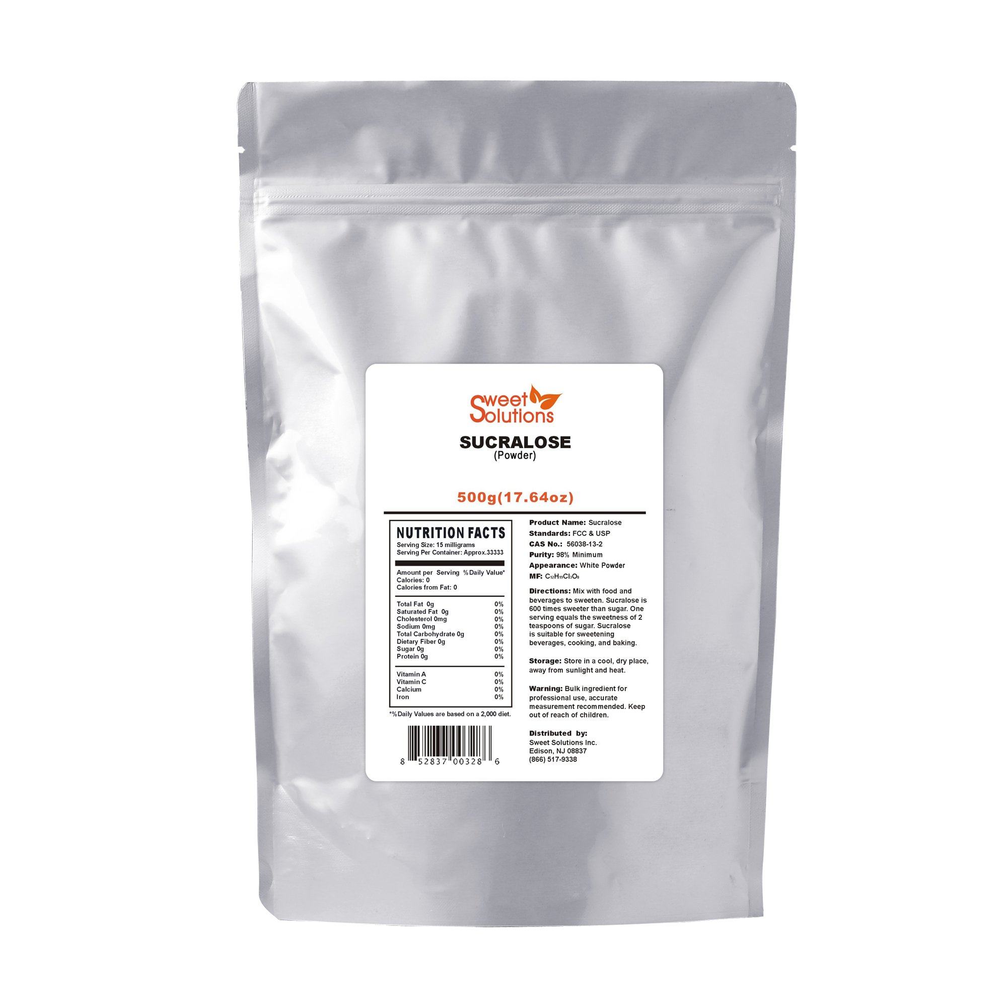 Pure Sucralose Powder 500G - High-Quality Sweetener Meets FCC & USP Standards - Perfect for Baking, Coffee, Tea & Sugar-Free Recipes