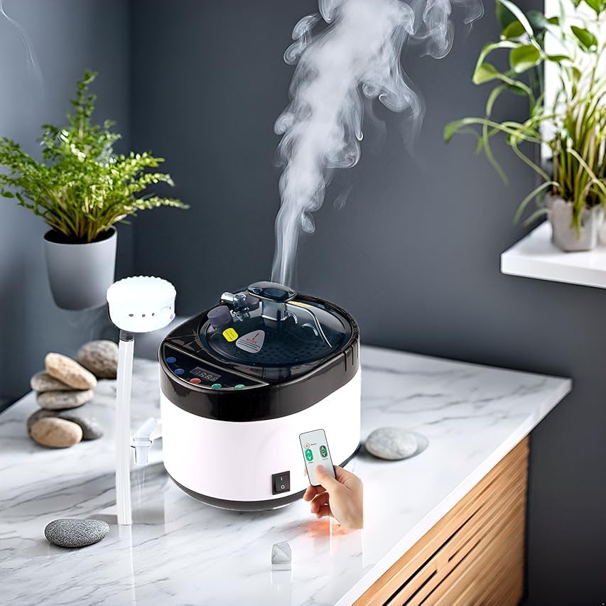 4L Large Capacity Portable Home Sauna Steamer with Timer & Remote Control - Stainless Steel Steam Generator for Spa Relaxation, Muscle Recovery & Detox - Perfect for Home Wellness, Yoga Recovery & Stress Relief
