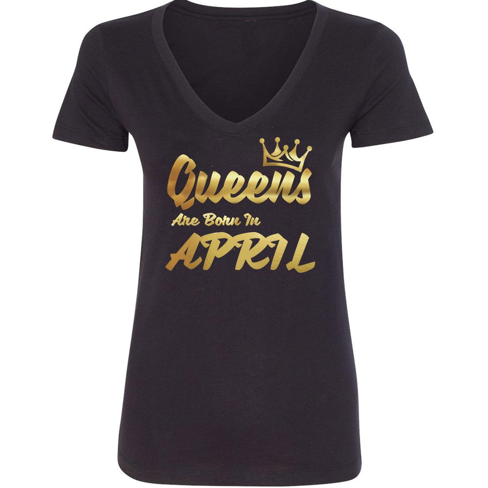 Queens are Born in January-December | Women's Gold Crown T-Shirt | Slim Fit Capricorn Zodiac Top | Casual & Party Outfit Shirt for Women | Perfect for Birthdays, Girls Night Out & Zodiac-Themed Events