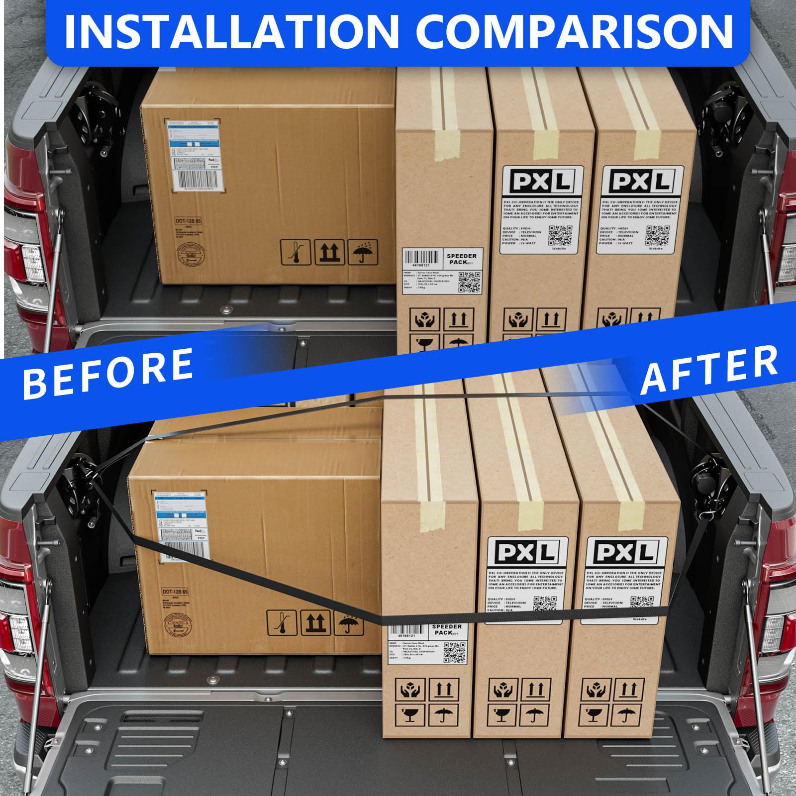 2PCS Retractable Ratchet Straps for 2015-2025 Ford F150 - Heavy Duty Tie Down Straps Replacement - Perfect for Truck Bed Cargo Securing & Transport Accessories