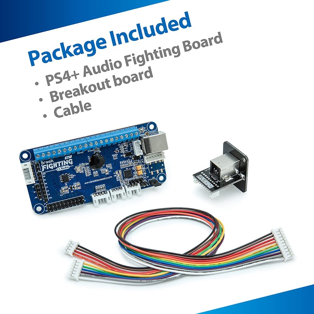 Brook PS4+ Audio Fighting Board - Pre-Installed Header Version for PS4/PS5 Arcade Sticks - Perfect for Fighting Games & Esports Tournaments