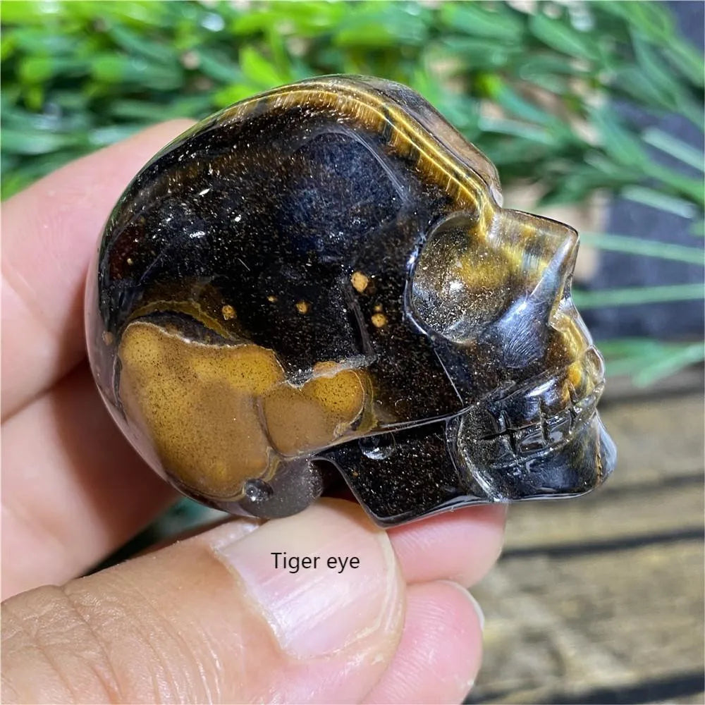 Natural Black Tourmaline Obsidian Crystal Skull - Bloodstone Healing Stone for Reiki, Meditation & Energy Work - Unique Mineral Cranium Decor for Home, Office or Sacred Space