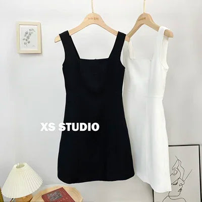 Sexy Bow Above Knee Suspender Dress for Women - Elegant Sleeveless A-Line High Waist Summer Dress | Perfect for Date Night, Cocktail Parties & Special Occasions