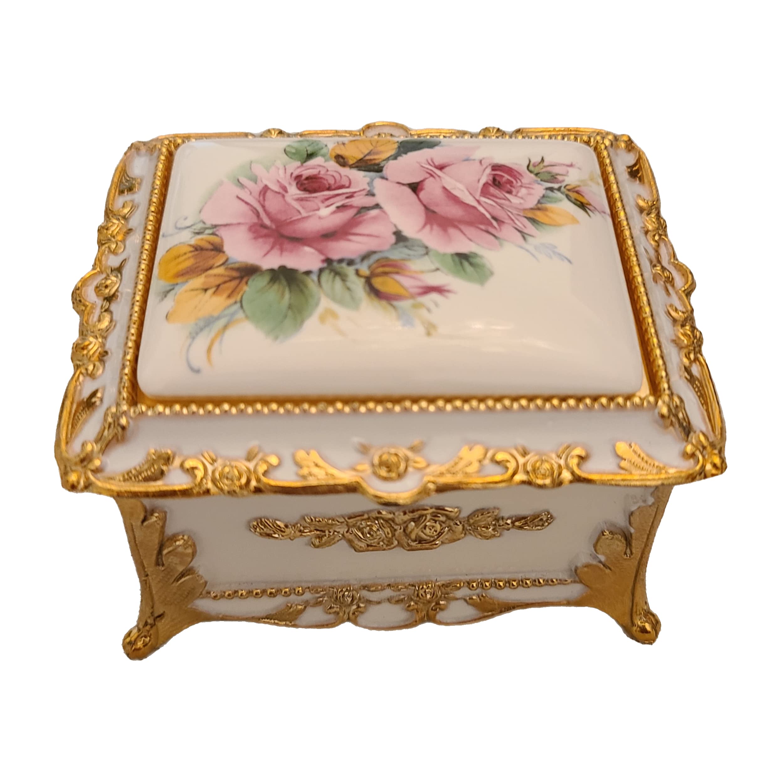Elegant Floral Music Jewelry Box - Rectangular Shape with 'Candle in the Wind' Melody - Perfect for Gift Giving, Home Decor & Jewelry Storage