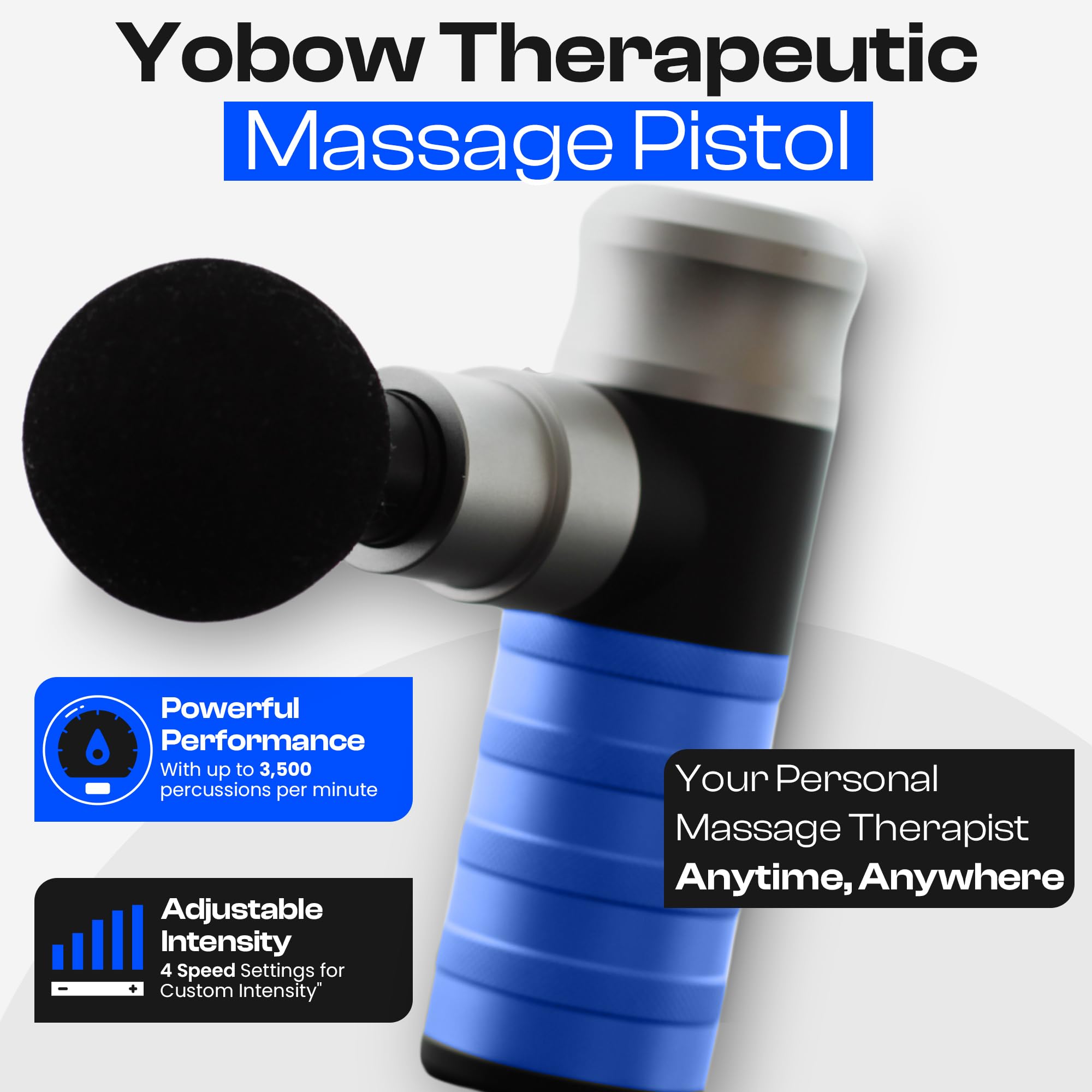 Portable Mini Massage Gun with 4 Speeds & 6 Colors - Fast USB-C Charging - Deep Tissue Pain Relief - Includes Carrying Case | Perfect for Athletes, Office Workers & Home Use