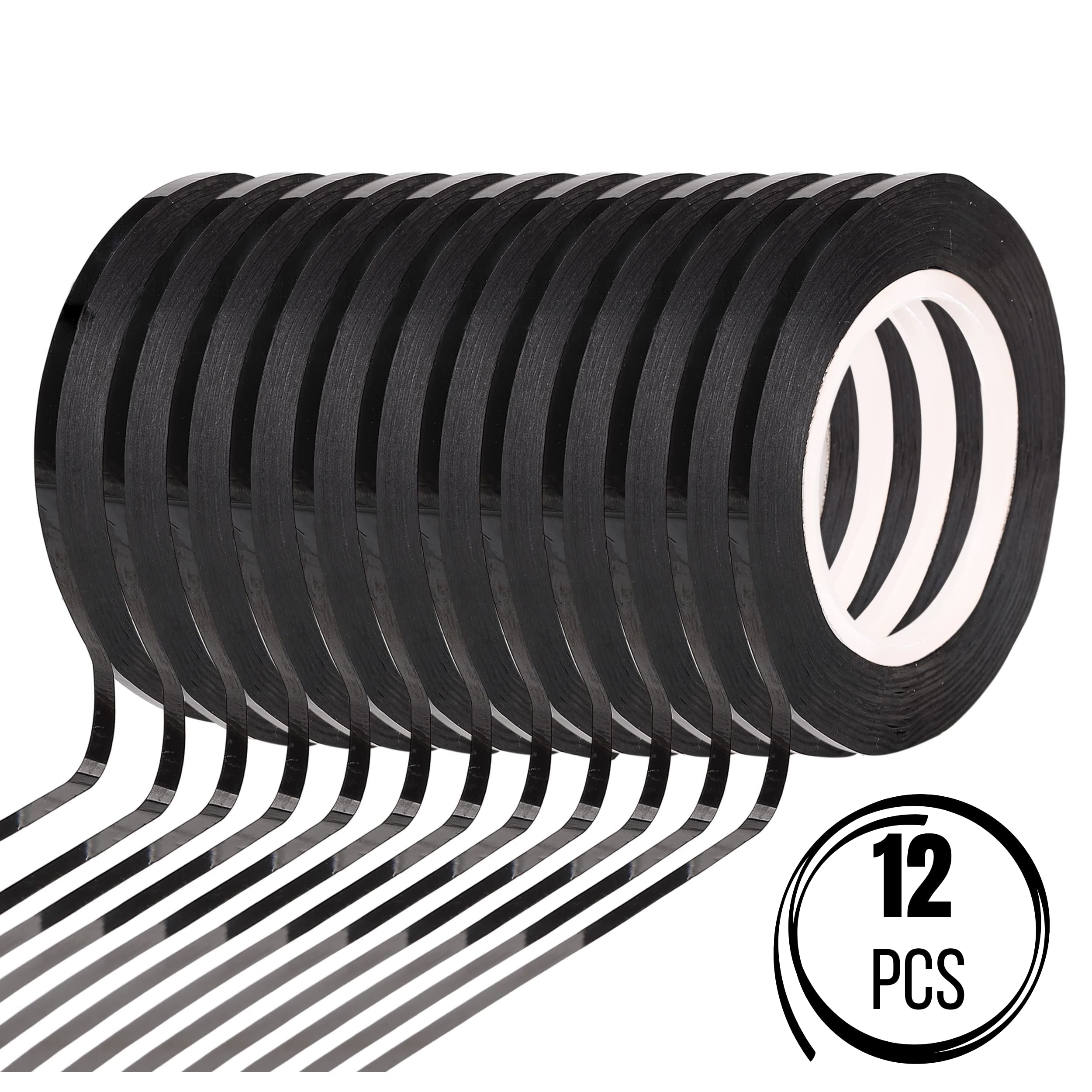 Mr. Pen Whiteboard Tape - 12 Pack Black Thin Dry Erase Board Tape for Whiteboards, Charts & Grids - Perfect for Office, Classroom & Home Use - Whiteboard Accessories & Striping Tape