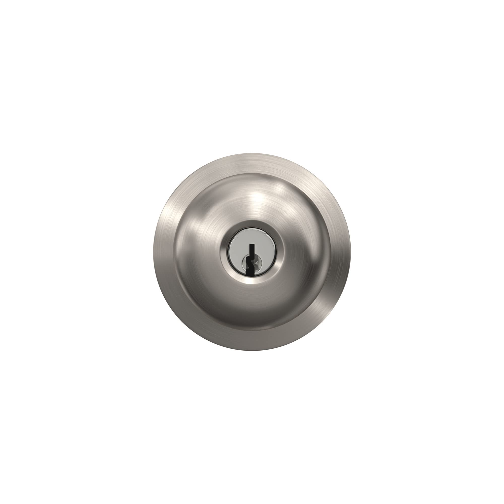 Schlage F51A PLY 619 Plymouth Keyed Entry Door Knob - Satin Nickel Finish | Secure Front Door Lock for Homes & Apartments | Durable Entryway Hardware for Enhanced Home Security