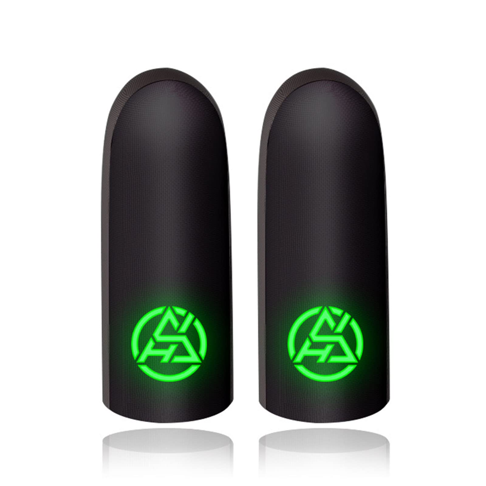 2-Pack Breathable Anti-Sweat Gaming Finger Sleeves - 0.3mm Ultra-Thin Luminous Thumb Gloves for Mobile Gaming, Pain Relief & Enhanced Grip - Perfect for PUBG, Call of Duty & Fortnite Players (Black)