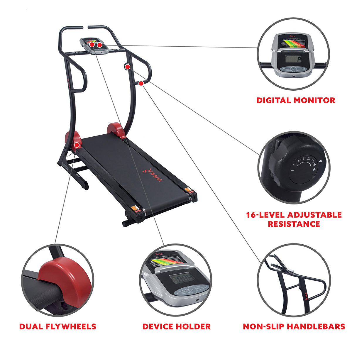 Cardio Trainer Manual Treadmill - 300 lb Weight Capacity with Adjustable Incline for Home Gym & Small Spaces | Perfect for Walking Exercise & Indoor Fitness