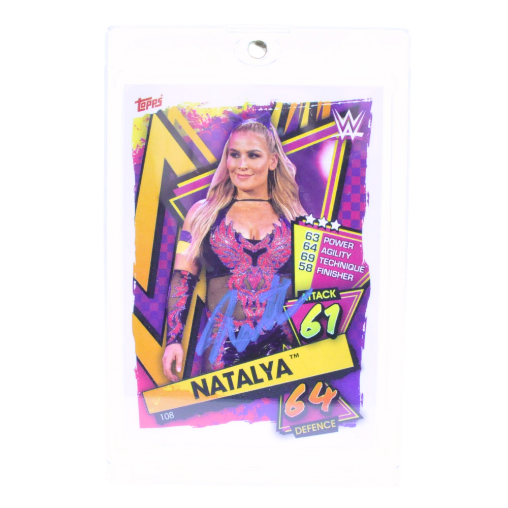 Natalya Signed WWE Card – 2021 Topps Slam Attax #108 JSA Certified Autograph – Perfect for Wrestling Fans & Collectors