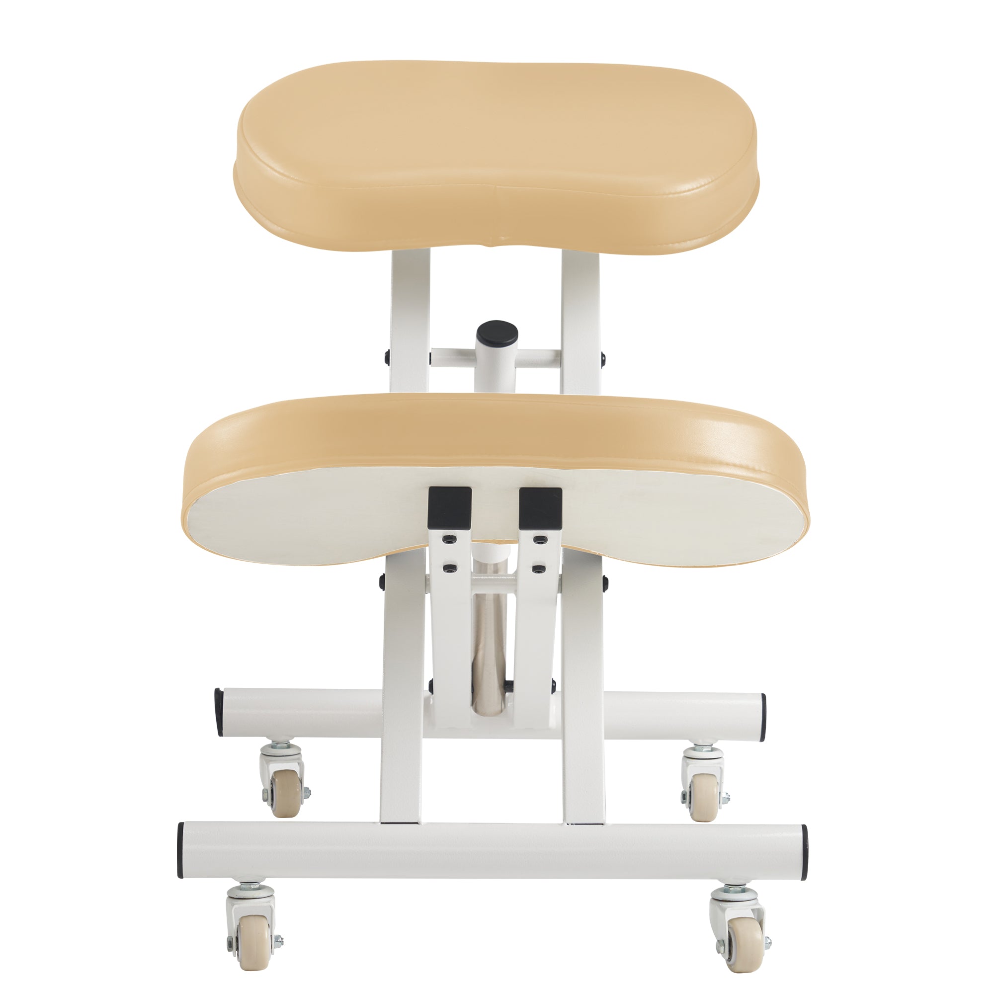 Ergonomic Metal Foldable Kneeling Chair for Office & Home - Posture Correction Stool with Adjustable Height | Improves Sitting Posture & Back Pain Relief | Perfect for Work, Study & Meditation (Cream/Black Options)