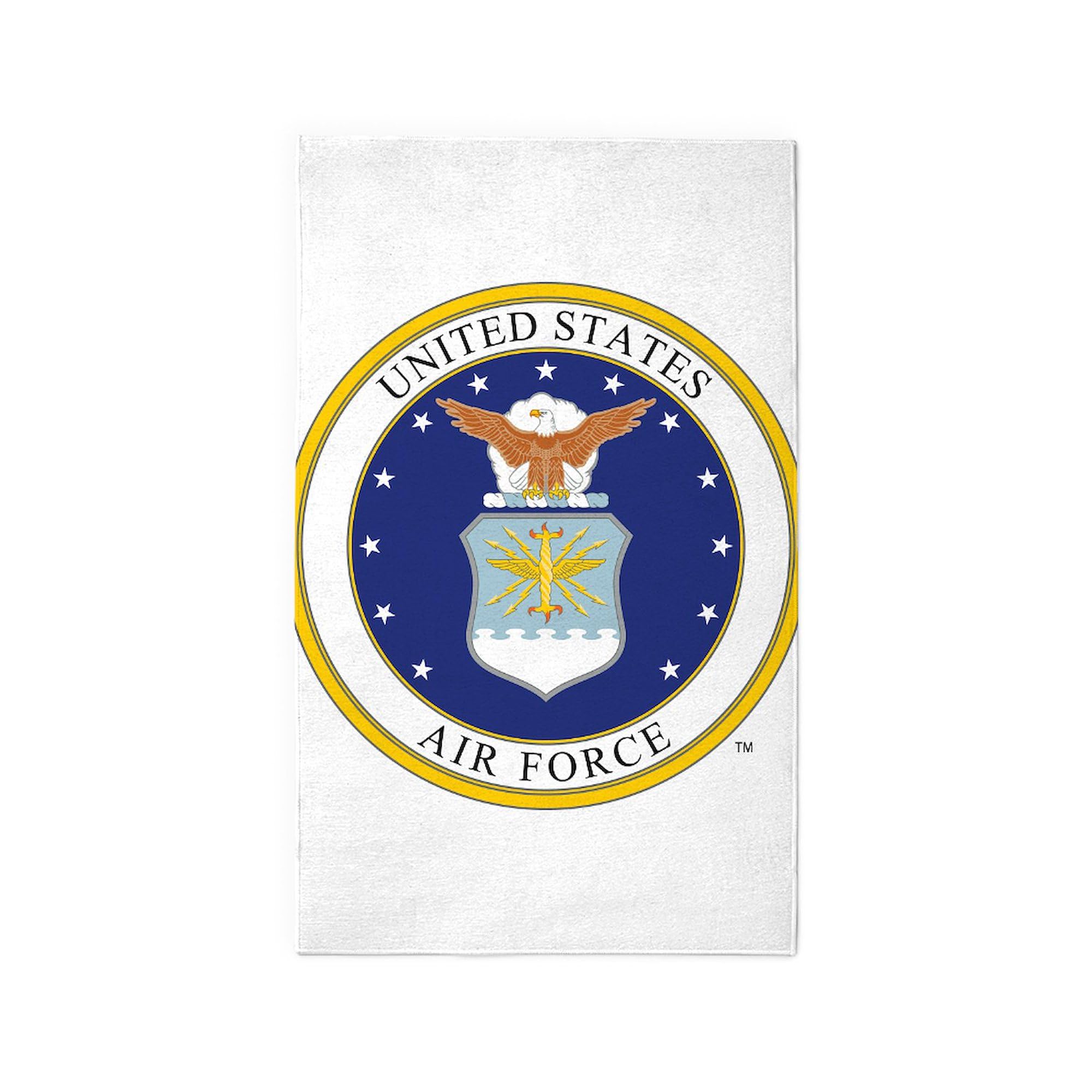 US Air Force Decorative Area Rug - Non-Slip Fabric Throw Rug for Living Room, Bedroom, Office | Patriotic Military Home Decor Gift