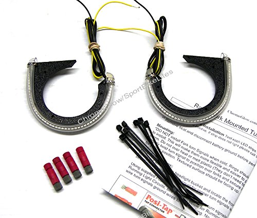 41mm Razor Motorcycle LED Turn Signal Light Bars with Clear Lens - Fork-Mounted Safety Lights for Harley, Honda, Yamaha - Perfect for Night Riding & Custom Bike Builds