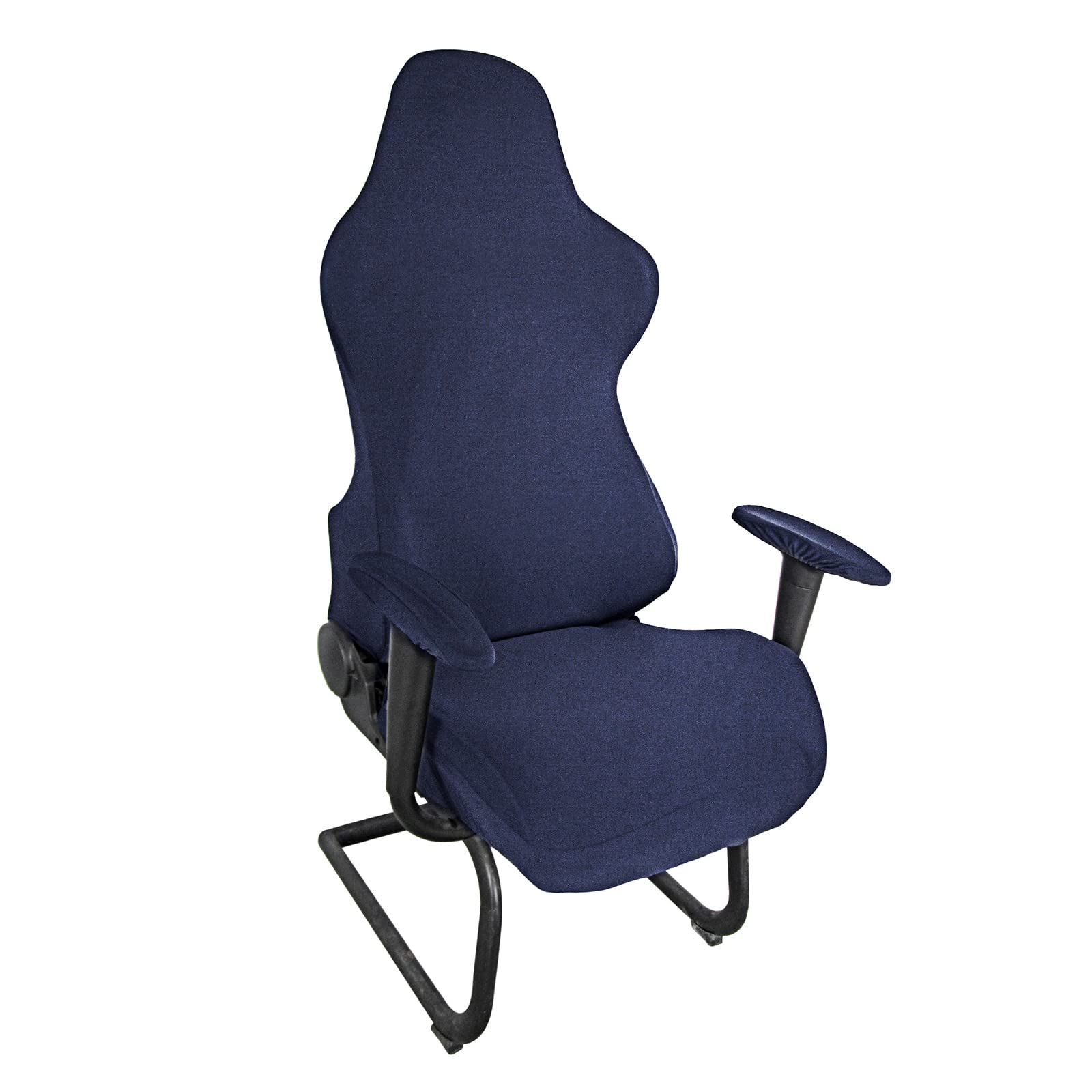 BTSKY Ergonomic Gaming Chair Cover - Stretchy Polyester Slipcover for Office Computer & Racing Chairs - Universal Fit for Reclining Chairs (Navy Blue, Chair Not Included) | Perfect for Home Office, Gaming Setup & Workspace Comfort