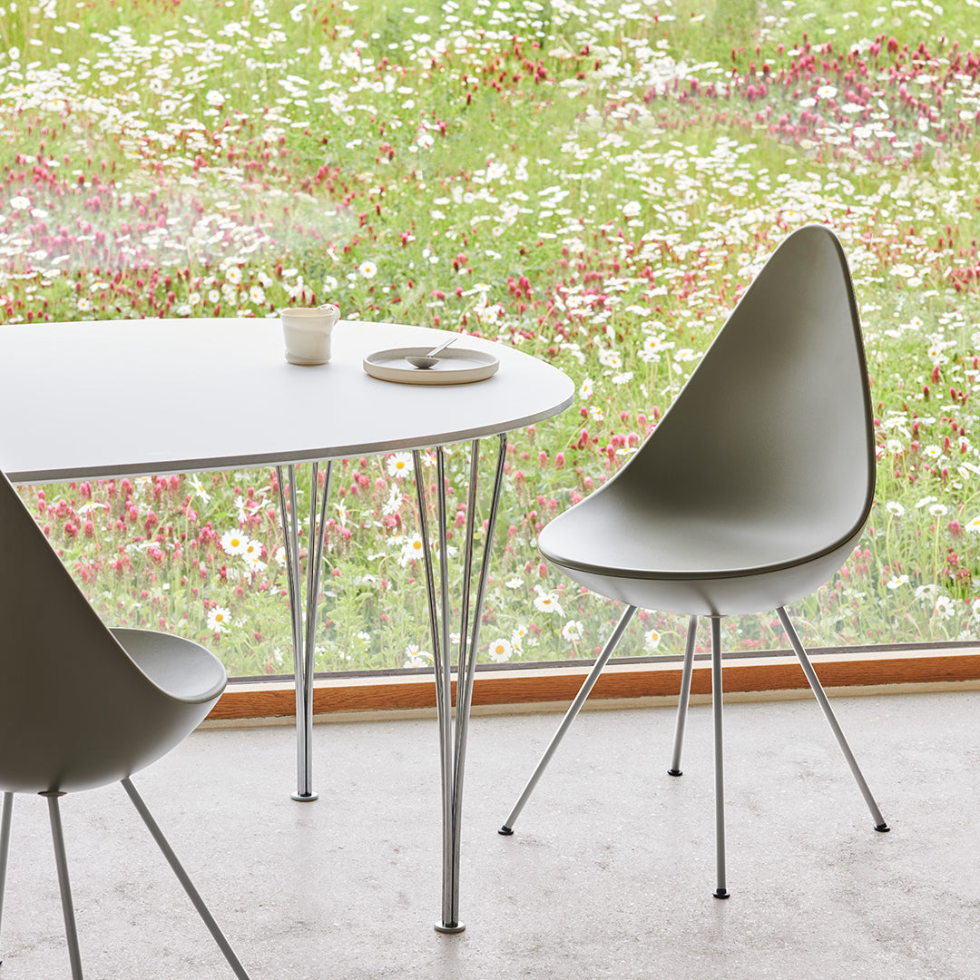 Drop Chair Plastic - Modern Lightweight Indoor/Outdoor Stackable Chair for Home, Office, and Patio Use