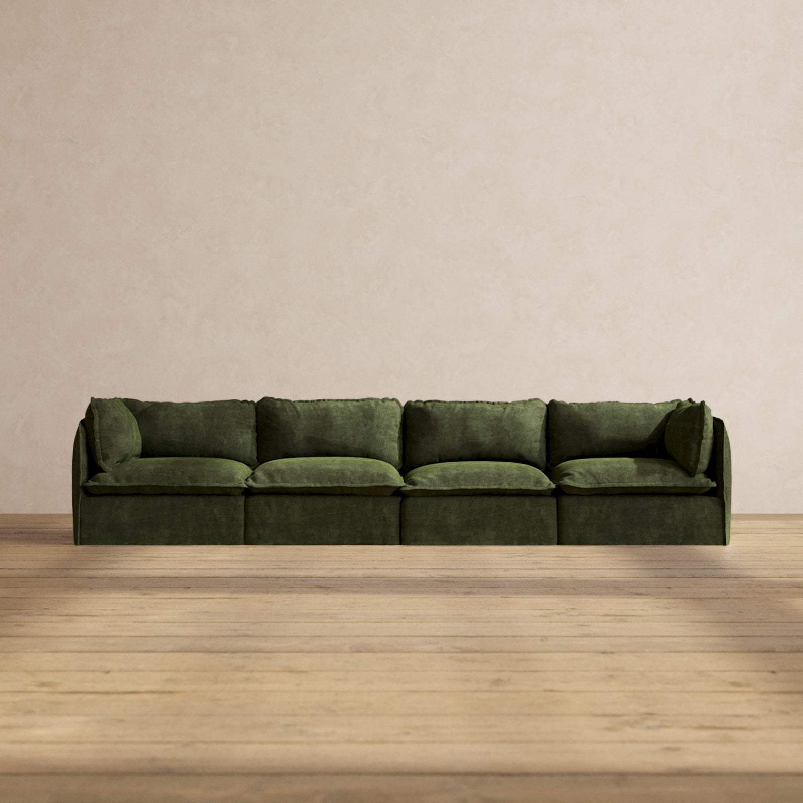 Premium Modular Performance 4-Seater Sofa in Olive Green | Luxury Blend Fabric | Perfect for Living Room, Home Theater & Office Lounge