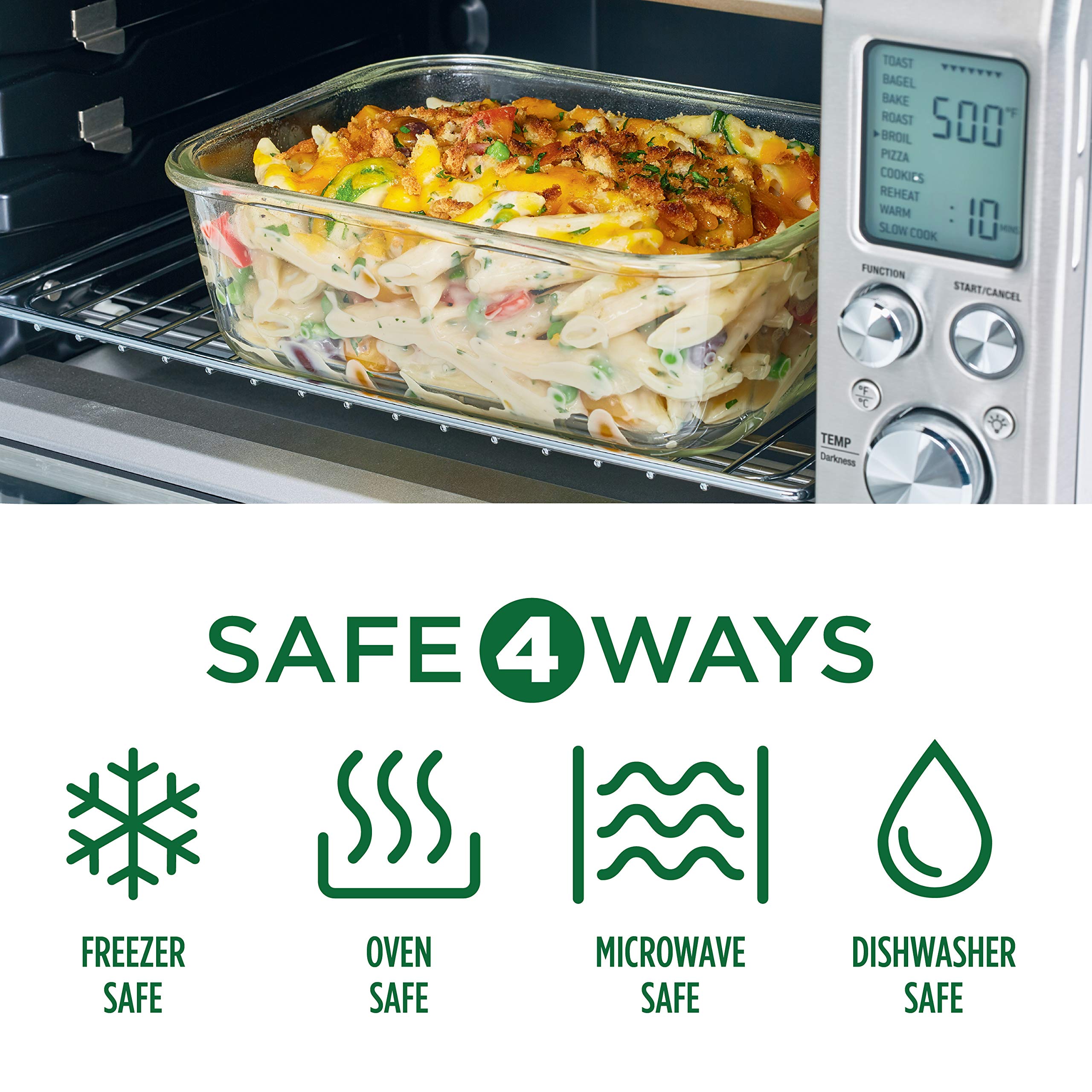 Lock & Lock Purely Better 14 oz Clear Glass Food Storage Container with Airtight Lid - BPA-Free, Microwave & Dishwasher Safe - Perfect for Meal Prep, Leftovers & Pantry Organization