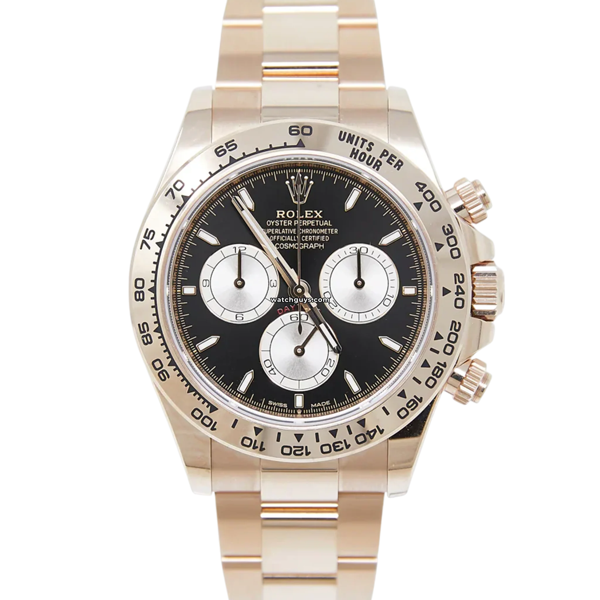 Rolex Daytona 126505 Men's Watch - 18K Rose Gold Case, Black Index Dial, Swiss Automatic Movement - Luxury Dress Watch for Business & Formal Occasions