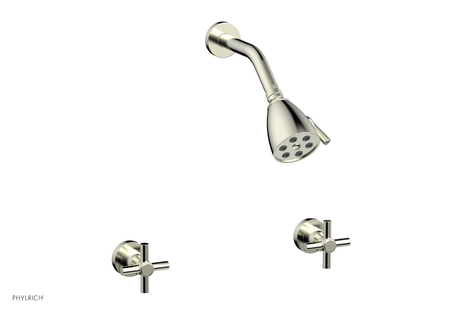 Premium Two Handle Shower Faucet Set with Tubular Cross Handles - D3134 Model for Bathroom & Shower Renovation | Durable Brass Construction, Easy Installation, Modern Water Control Design