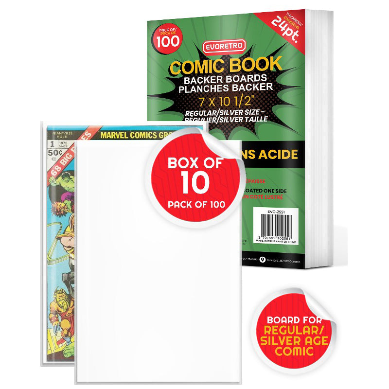 Silver Age Comic Backer Board 24PT - Acid-Free Cardboard Backing for Comic Book Protection | Perfect for Collectors, Storage & Display