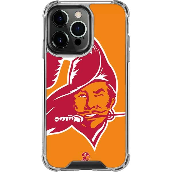 Official NFL Tampa Bay Buccaneers Retro Logo Clear Phone Case for iPhone 15 Pro - Slim Protective Cover for Football Games, Tailgating & Team Spirit